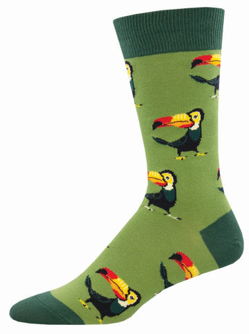 Men's Graphic Socks - Tropical Toucan Socks Bobangles Green 