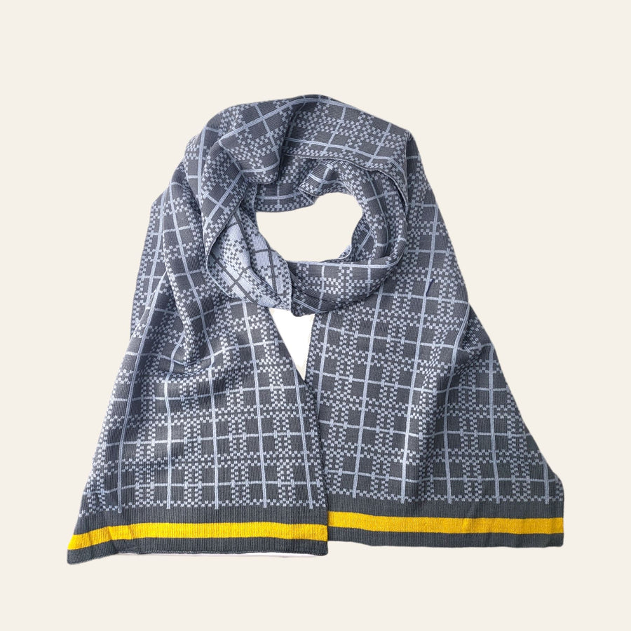 men's scarf - Grey/Yellow Striped Scarf Teddy Sinclair 