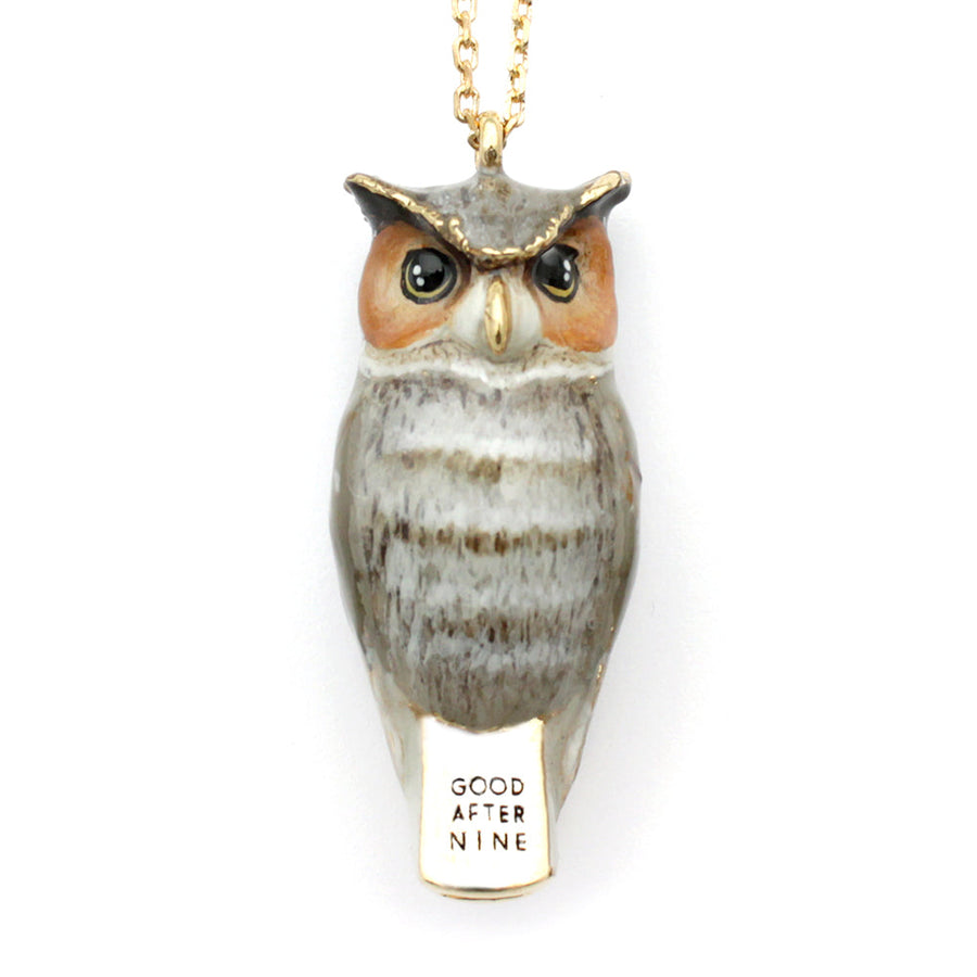 Merry Great Horned Owl Whistle Necklace Good After Nine TH 