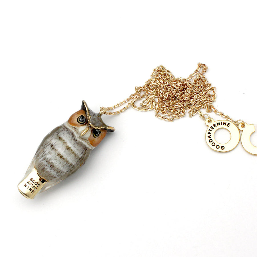 Merry Great Horned Owl Whistle Necklace Good After Nine TH 