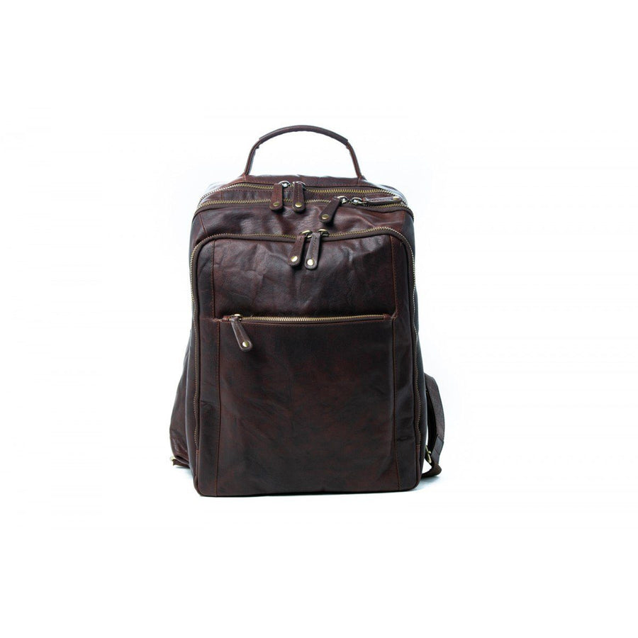 Mike Leather Backpack Bag Oran Brown 