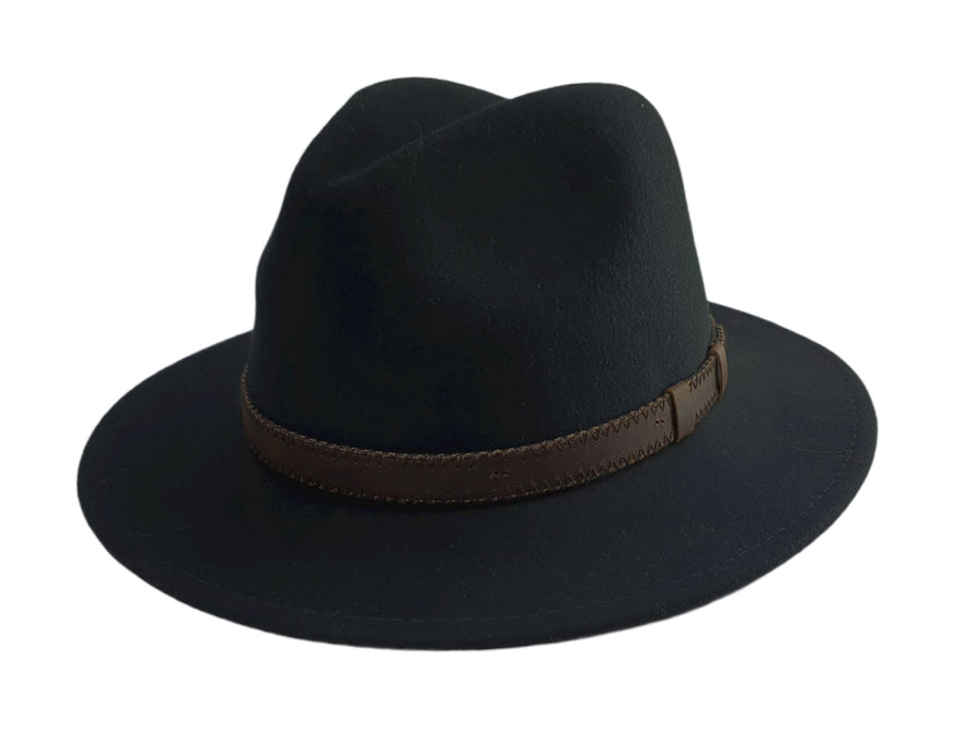 Norman Crushable Wool Felt Safari Hat Hat Avenel Charcoal M 