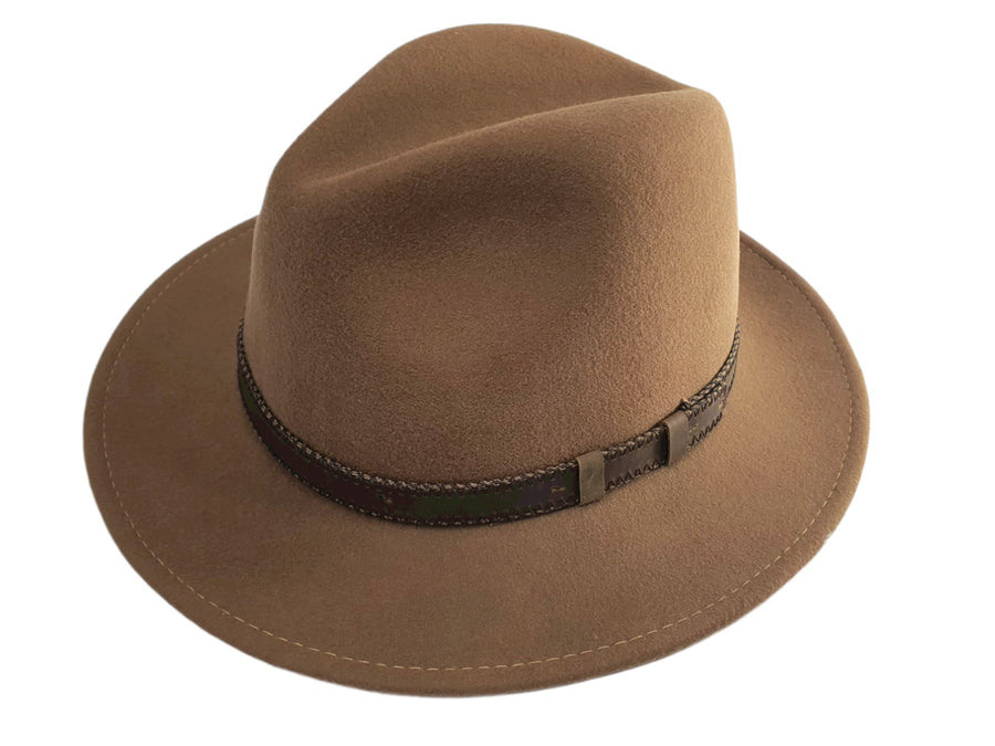 Norman Crushable Wool Felt Safari Hat Hat Avenel Pecan M 