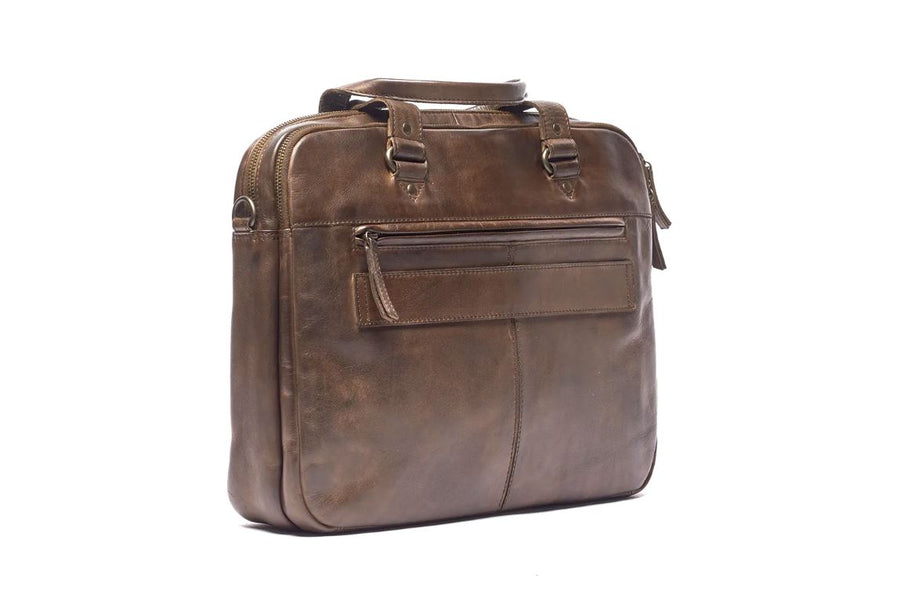 Oliver Leather Briefcase Bag Oran Brown 