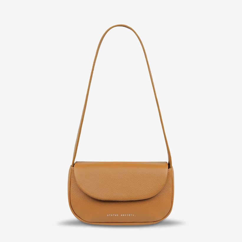 'One of These Days' Leather Shoulder Bag Bag Status Anxiety Tan 