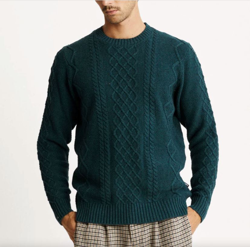 Organic Cotton Cable Knit Sweater - Emerald SideLife 