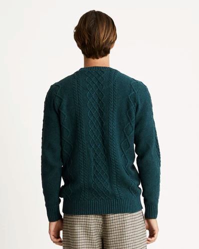Organic Cotton Cable Knit Sweater - Emerald SideLife 