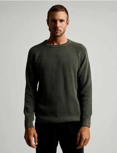 Organic Cotton Chunky Knit Sweater - Dark Olive SideLife 