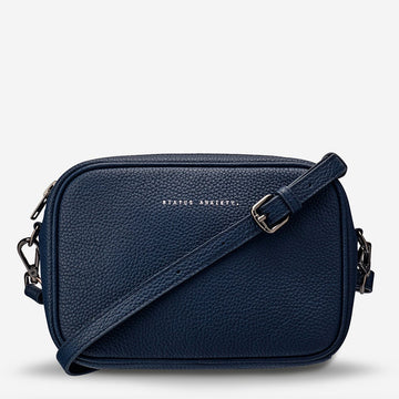 Plunder Leather Cross-Body Bag Bag Status Anxiety Navy Blue 