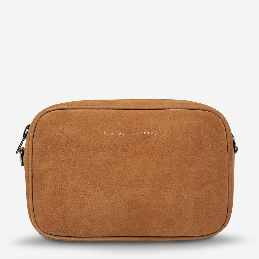 Plunder Leather Cross-Body Bag Bag Status Anxiety Tan Nubuck 
