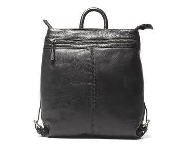 Pluto Leather Backpack Bag Oran Black 