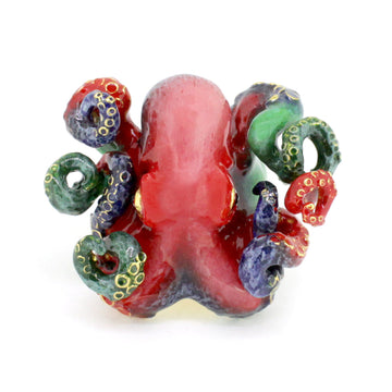 Red Octopus Ring Jewelry Good After Nine TH 