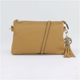 Ruby Leather Clutch / Cross-Body Bag Bag Willow & Zac Honey 