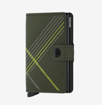 Secrid Miniwallet Stitch Wallet Design Mode International Linea Lime 