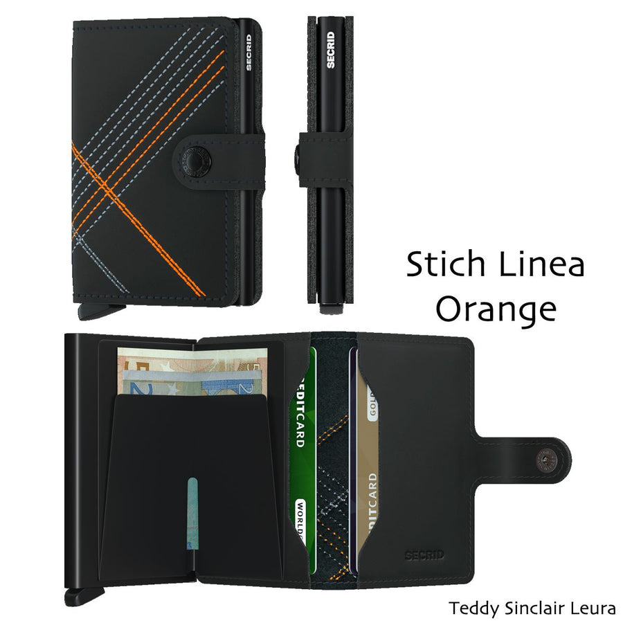 Secrid Miniwallet Stitch Wallet Design Mode International Linea Orange 