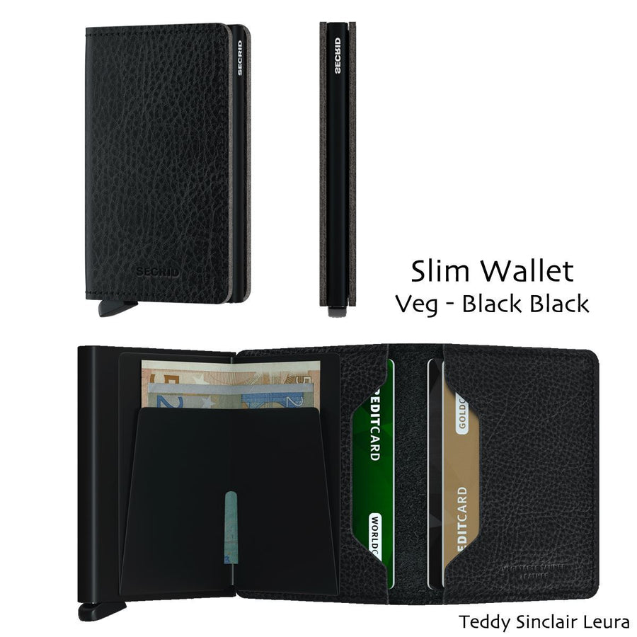 Secrid Slimwallet Vegetable-Tanned Wallet Design Mode International Veg Black-Black 