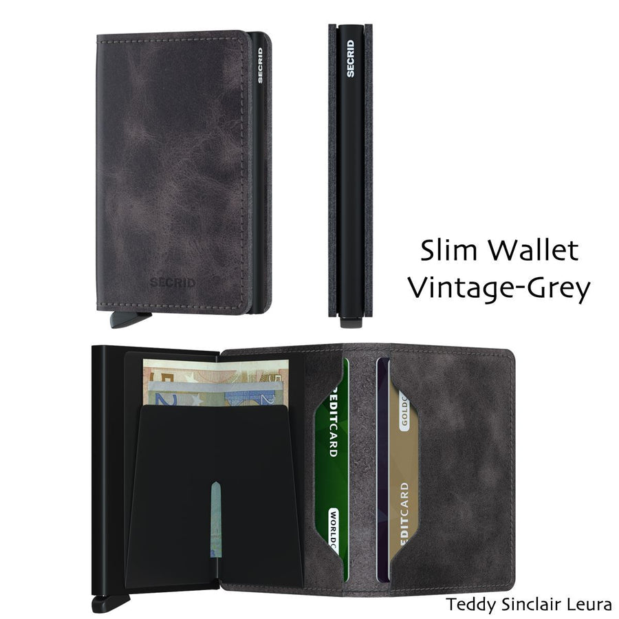 Secrid Slimwallet Vintage Wallet Design Mode International Vintage Grey-Black 