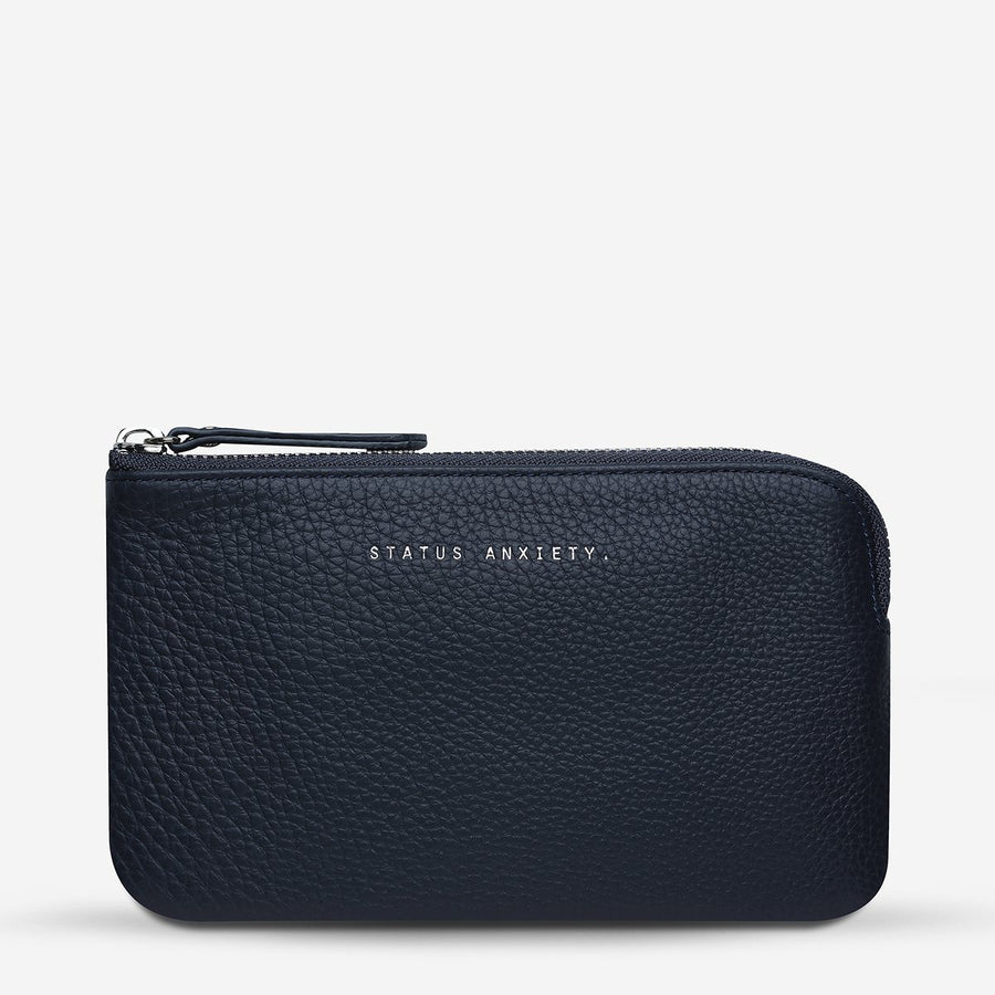 Smoke and Mirrors Leather Pouch / Wallet Wallet Status Anxiety Navy Blue 