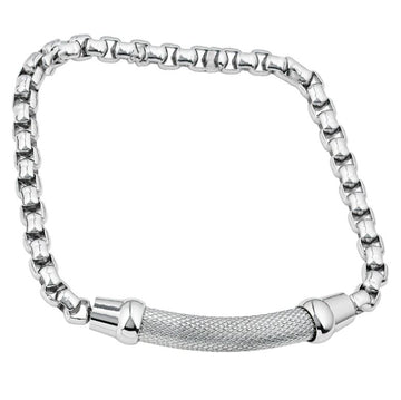 Stainless Steel Anchor ID Popcorn Bracelet Men's Jewellery TJD Silver 