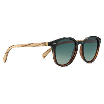 TAINE BLACK TORT- Khaki Gradient Lens Walnut Arms Sunglasses Glasses Soek 