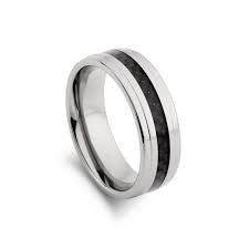 Titanium Ring-Carbon Fibre Men's Jewellery DPI (Display Plus Imports) 