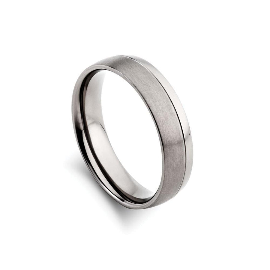 Titanium Ring - Matt & Shiny Mens Jewellery DPI (Display Plus Imports) 