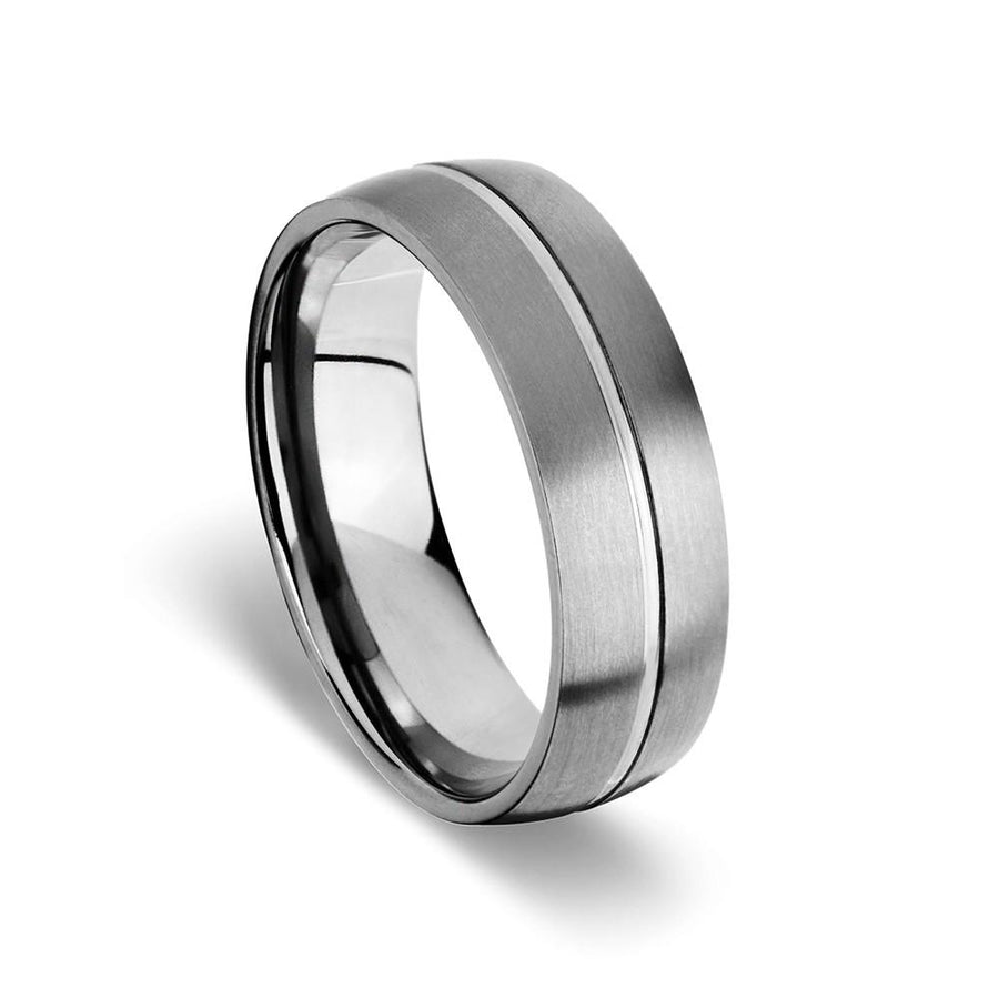 Titanium Ring - Matt w/ Band Detail Mens Jewellery DPI (Display Plus Imports) 