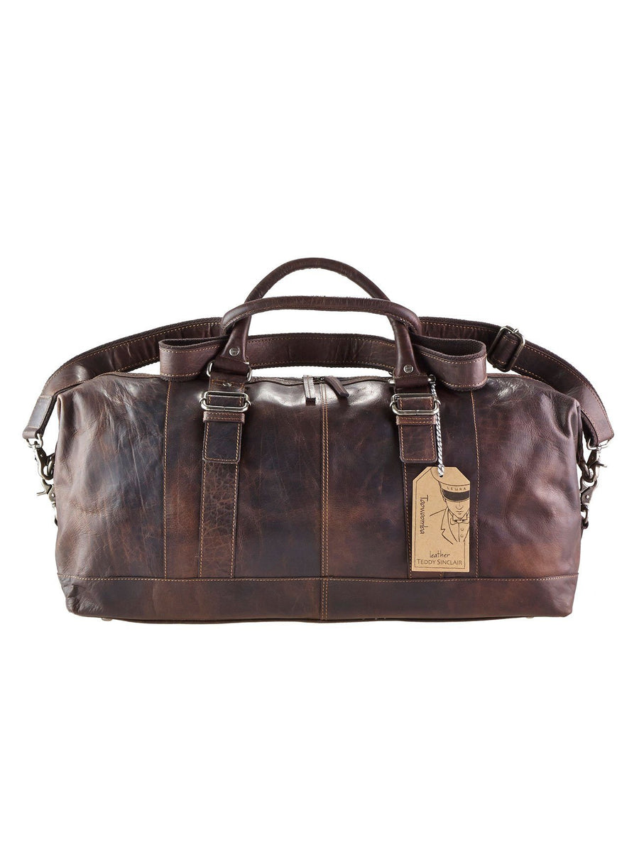 Toowoomba Leather Travel Bag Travel Bag Oran Brown 