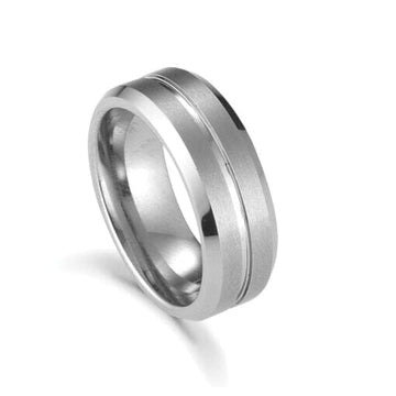 Tungsten Infinity Ring - Matte & Polished Silver Men's Jewellery DPI Jewellery 