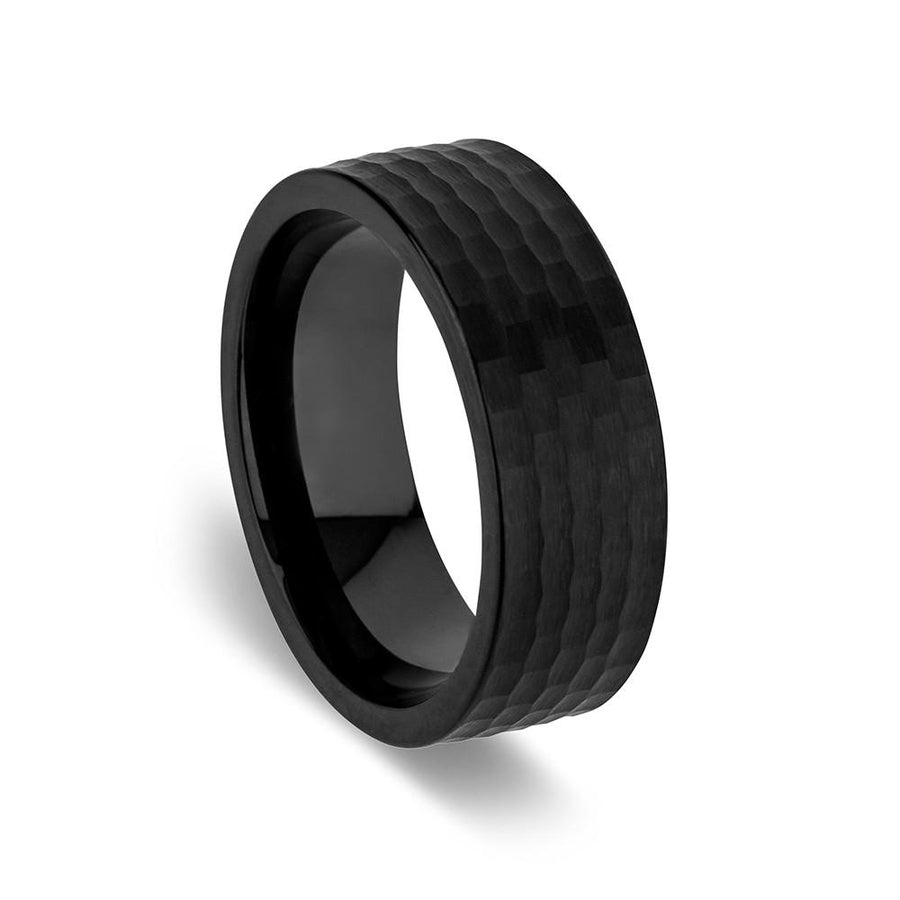 Tungsten Ring - Black Hammer Set Mens Jewellery DPI (Display Plus Imports) 