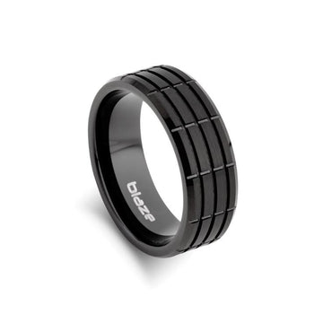 Tungsten Ring - Black Plating Mens Jewellery DPI Jewellery 