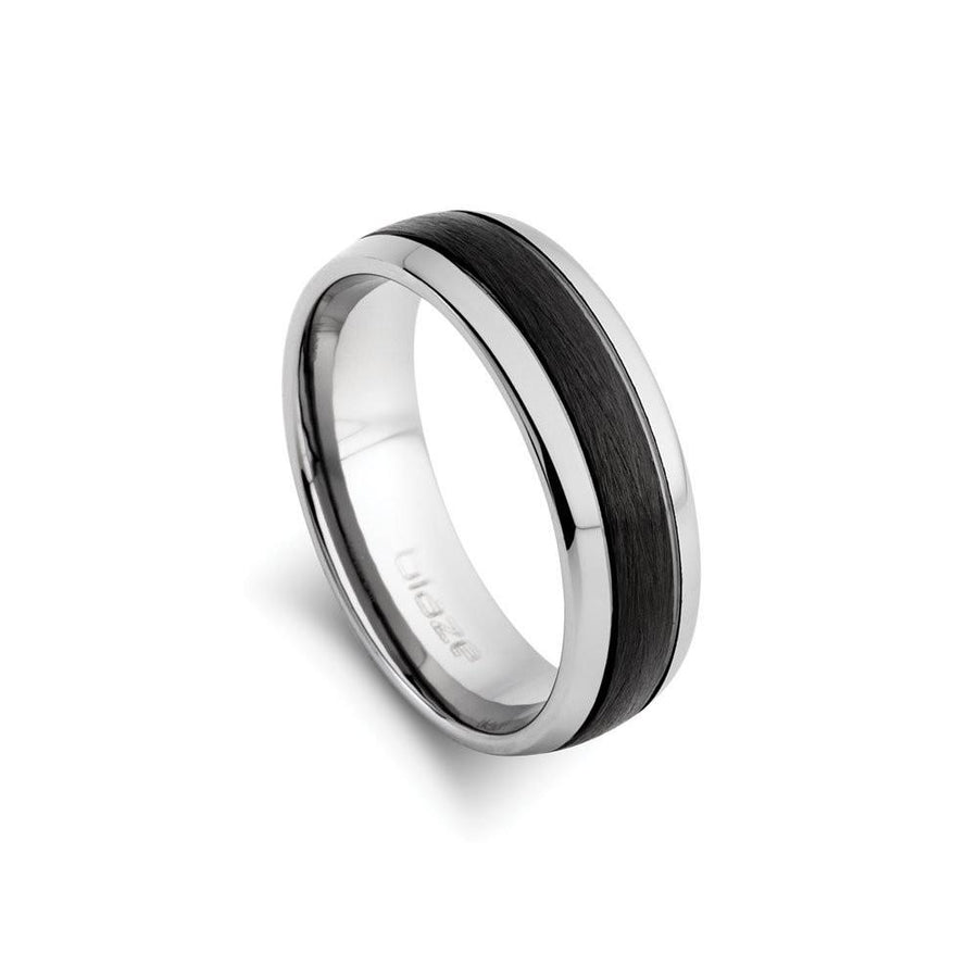Tungsten Ring - Polished/Black Mens Jewellery DPI (Display Plus Imports) 