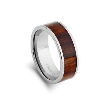 Tungsten Ring - Wide Wood Inlay Mens Jewellery DPI (Display Plus Imports) 