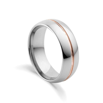 Tungsten Steel Polished Ring w/Gold IP Plating Men's Jewellery DPI Jewellery 