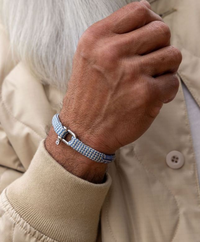 Vicious Vik Rope Bracelet - Ivory-Pigeon Blue | Silver Jewellery Antell 