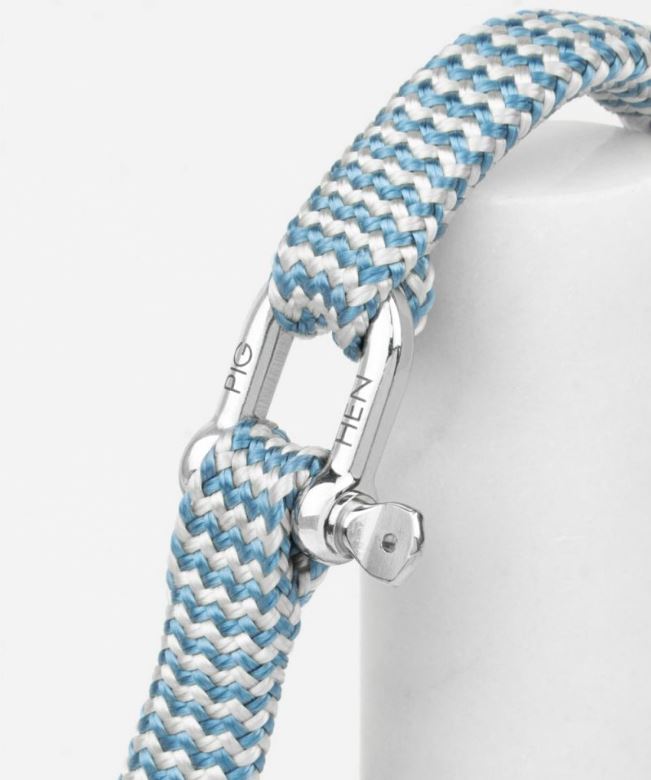 Vicious Vik Rope Bracelet - Ivory-Pigeon Blue | Silver Jewellery Antell 