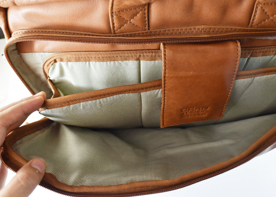 Vince Large Leather Briefcase Bag Oran 