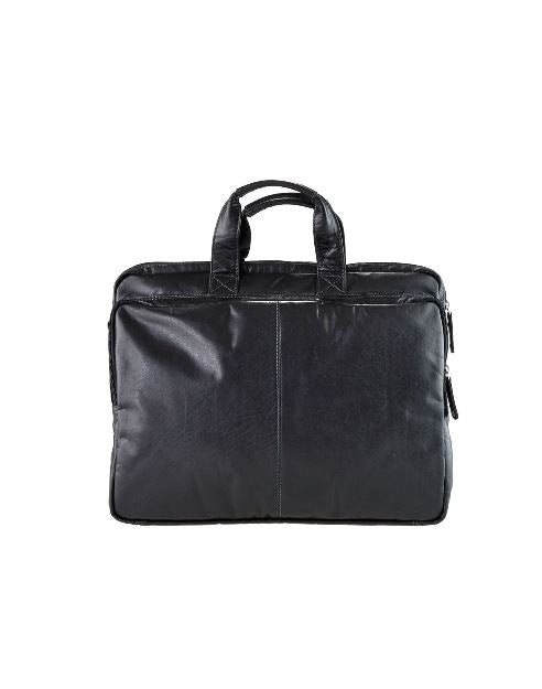Vince Large Leather Briefcase Bag Oran Black 