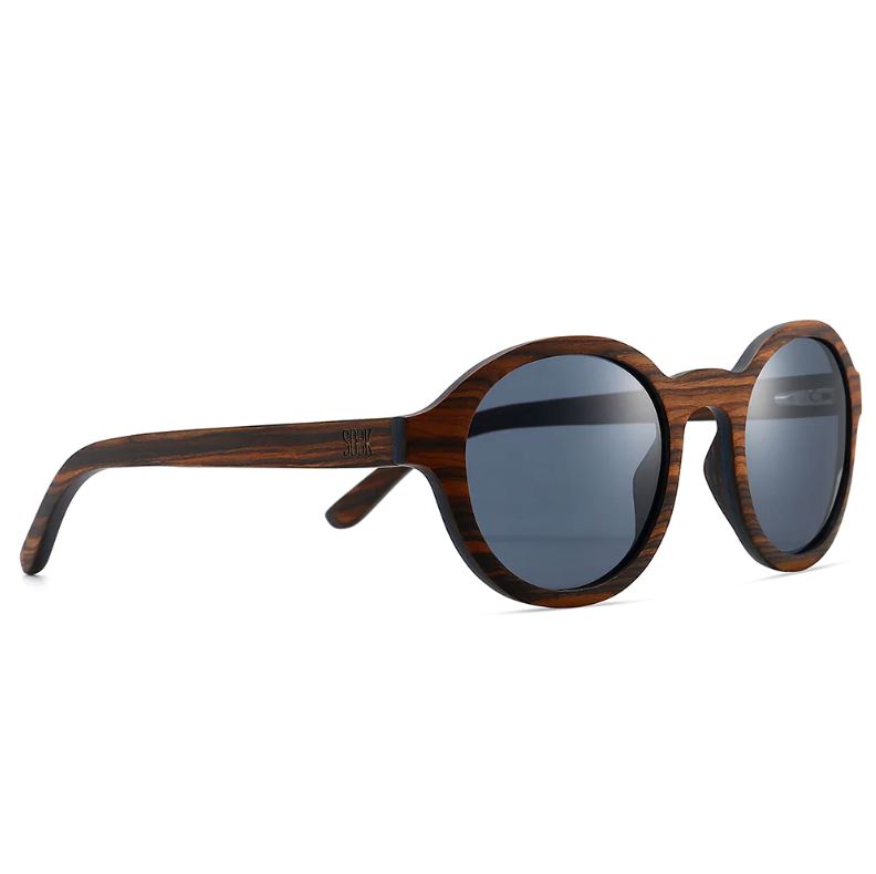 WANDERER - Oak wood Frame with Black Polarised Lens Glasses Soek 
