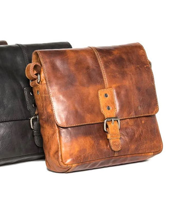 Wyoming Leather Satchel Handbag Oran Brandy 