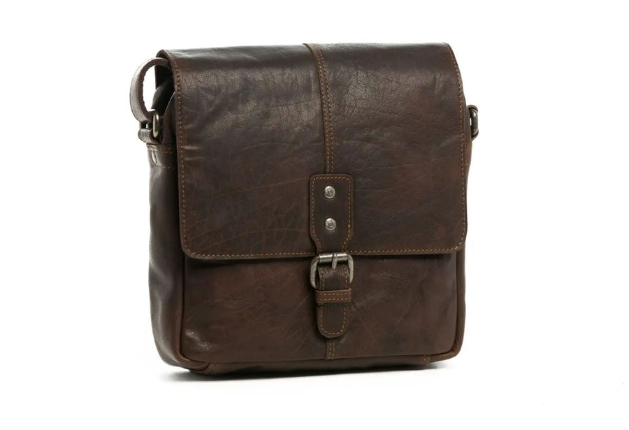 Wyoming Leather Satchel Handbag Oran Brown 