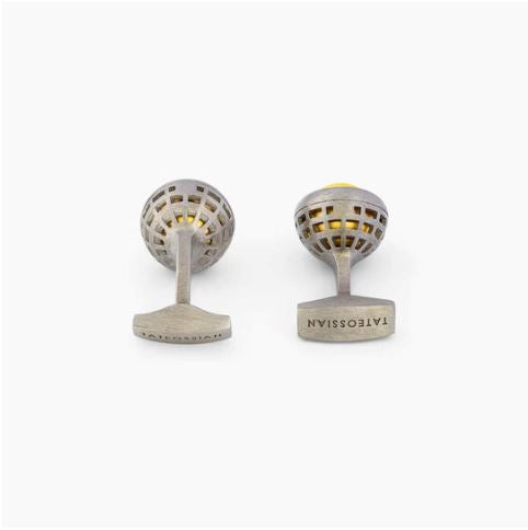 Yellow Gold Plated Sterling Silver Revolve Cufflinks by Tateossian Men's Jewellery Cudworth 