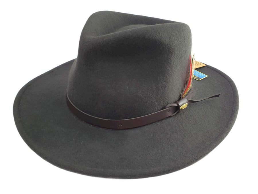 Ziggy Crushable Wool Felt Outback Hat Hat Avenel 